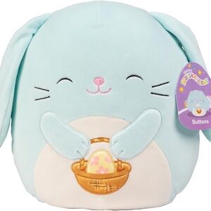 Squishmallows 8-Inch Buttons The Blue Bunny - Official Jazwares Plush